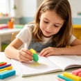thumbnail image 4 of Rubber Eraser Soft PVC Sliding Pencil Eraser, Cute Color Assortment in Yellow, Green, Orange, Purple, 4 x 2 cm, Lightweight for School, Office, Home Use, 4 of 6