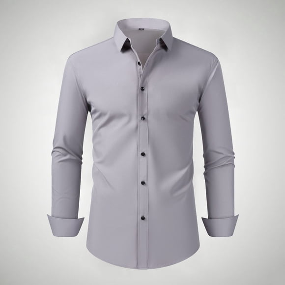 Men's Casual Button-Down Shirts Men Clothes Loose Fitting Shirts for Men Men formal Shirt Men's Casual Dress Shirts, Gray, XXL