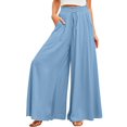 thumbnail image 1 of Women Oversized Pants Solid Color Ladies Casual Pants Boho Style Vacation Outfit, 1 of 6