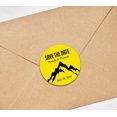 thumbnail image 3 of Darling Souvenir Round 45 Pcs Snowy Mountain Save The Date Stickers Personalized Bride Groom Names And Date Envelope Seals - Yellow, 3 of 4