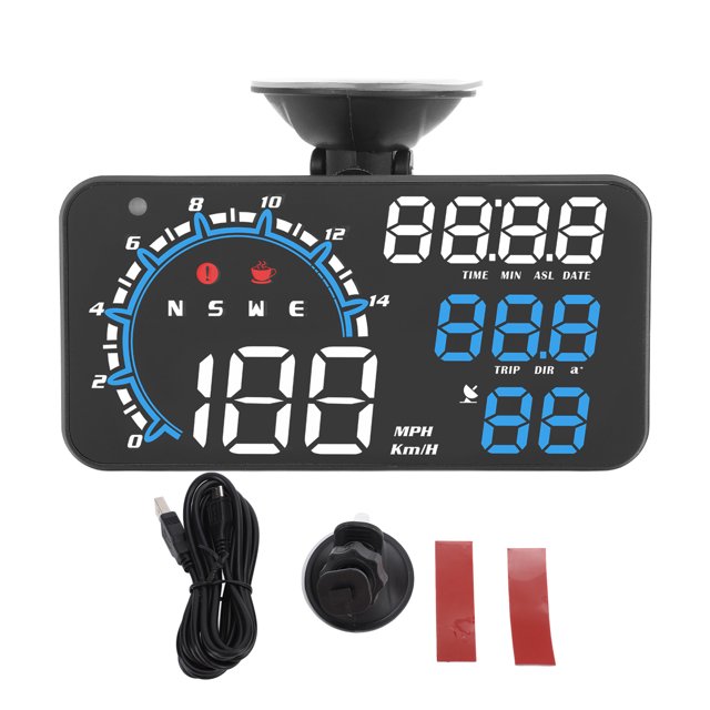 LEDGPS Compteur de Vitesse, GPS Compteur de Vitesse Alarme GPSHUD Compteur de Vitesse GPS Compteur de Vitesse avec Survitesse Alarme Technologie de Pointe
