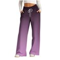 thumbnail image 2 of Pants for Women, Womens Fashionable Striped Printed Drawstring Wide Leg Pants, 2 of 5