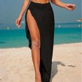 thumbnail image 2 of Women's Ruffle Cover Up Skirt Asymmetrical Hem with Lace-Up Detail, Feminine Beach Layer for Sun Protection, 2 of 8