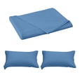 thumbnail image 2 of Ensemble de Literie en Polyester Lavable, Drap et Taies D'Oreiller Unis, Tissu Doux et Confortable, Entretien Facile et Durable,, Bleu Foncé, JKODE, 2 of 9