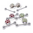 thumbnail image 1 of Surgical Steel Nipple Shield 14G Straight Barbell with Cap Design, 1 of 6