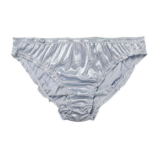 Culottes Satinées pour Femmes Taille Mi-Haute Entrejambe Ondulé en Coton