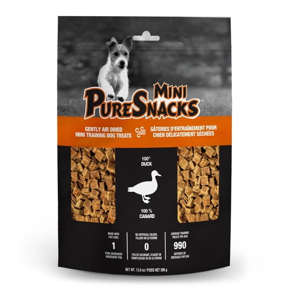 Mini-PureSnacks Gâteries d'Entraînement au Canard Séchées à l'Air, 396g