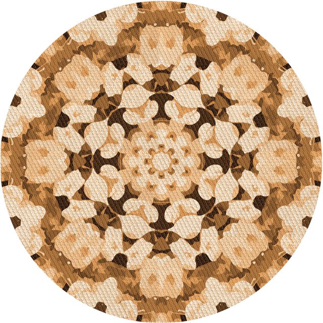 Ahgly Company Tapis Rond Lavable en Machine Intérieur Transitionnel Orange Pastel, 5 Pieds Rond