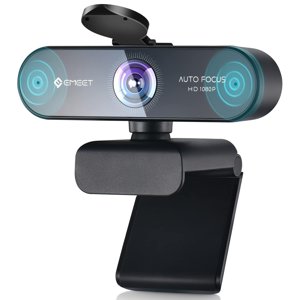 EMEET HD Webcam 1080P, USB Webcam avec couverture de confidentialité & 2 Mics de pare-bruit, rapide AutoFocus, Webcam Nova 96Â°FOV à angle large, prise & Caméra de jeu pour ordinateur pour Zoom/Skype, Classes de réunion/Online