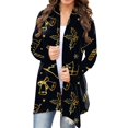 thumbnail image 1 of Cardigan à Manches Longues pour Femmes Tombant Cardigan Ouvert devant avec Poches Casual Duster Léger Cardigan Pull, 1 of 4