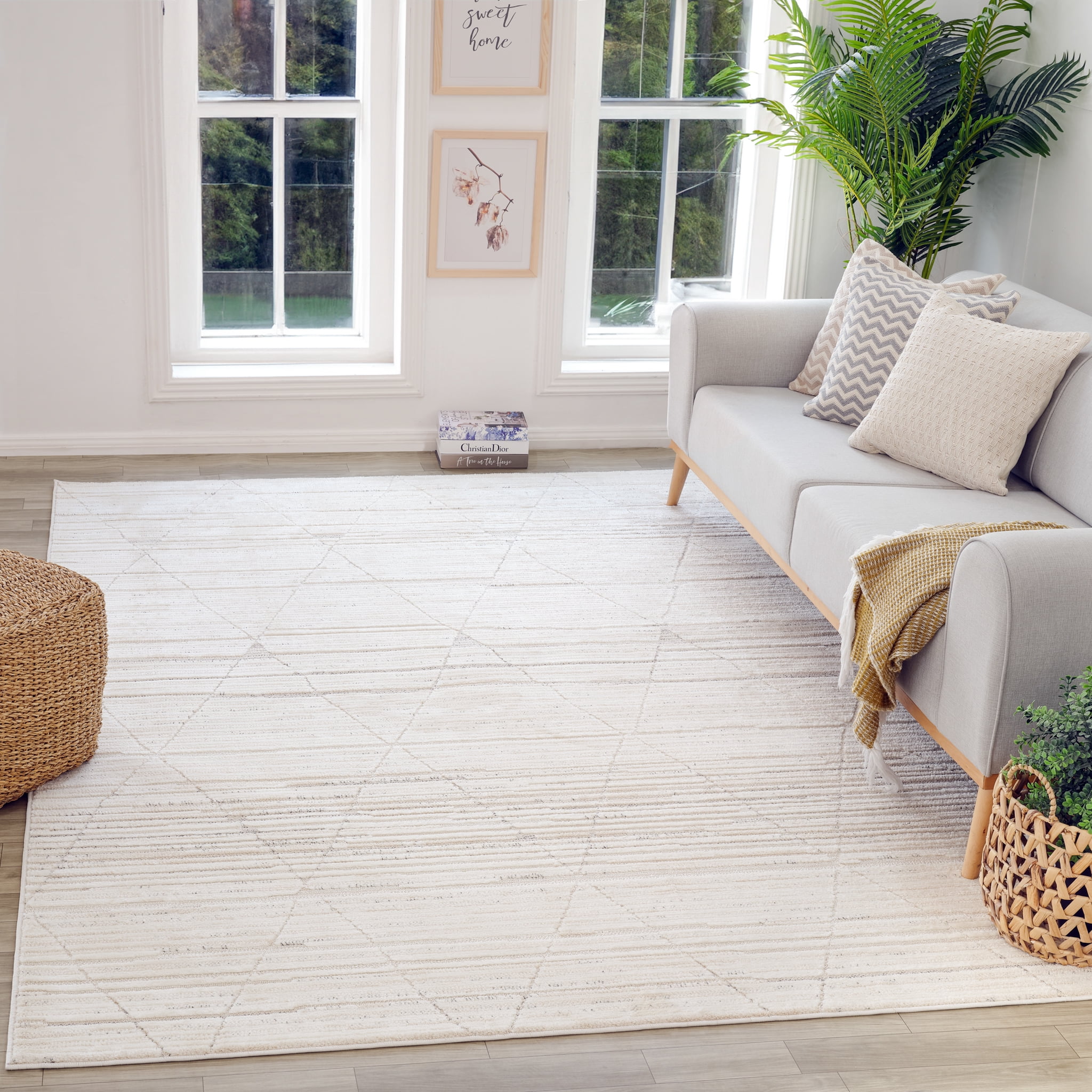 Rug Branch Astra Modern Indoor Area Rug, Beige Cream, Abstract - Living Room, Bedroom