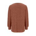 thumbnail image 4 of Meichang Puff Long Sleeve Shirts for Women Plus Size Square Neck Ribbed Knit Tops Solid Loose Fit Side Slit Hem Blouses Spring Trendy Women Tunic Tops, 4 of 5