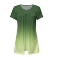 thumbnail image 5 of Baberdicy Ruched Tunic Tops for Women - Casual Short Sleeve Blouses (Leggings Matching, Spring/Summer Outfits) Green L, 5 of 5
