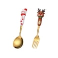 thumbnail image 2 of Amzcrzy Forks Christmas Spoon Christmas Dessert Spoon Fork Stainless Steel Tableware Set Cute Doll With Hand Gift Some Tableware Utensils Flatware Camping Utensils, 2 of 6