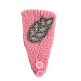 thumbnail image 3 of Crochet Headbands Winter Leaves Pattern with Rhinestones Elastic Head Protector Wide Warm Chunky Hair Accessories for Girls Skin pink, 3 of 8