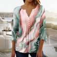 thumbnail image 1 of T-Shirt à Manches Courtes à Imprimé Floral Top Dames Bleu L, 1 of 5