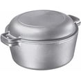 thumbnail image 1 of Bruntmor 5 Qt Silver 2-in-1 Enameled Cast Iron Induction Cookware, 1 of 5
