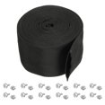 thumbnail image 1 of 2.8" 20FT Protective Hose Sleeve with Snap Fastener, Polyester Fiber Cable Cover Sheath Protection, Black, 1 of 5