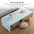 thumbnail image 4 of Shengyu 1/2/3/5 Cotton Linen Tablecloth Rectangular TV Cabinet Coffee Desktop Fringe Waterproof Table Cloth for Dining Hall Garden 60*160cm,Embroider/Light blue 1 Pc, 4 of 6