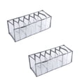 thumbnail image 1 of Organisateur de Vêtements pour Garde-Robe à 7 Compartiments, Organisateur de Vêtements Pliés pour Garde-Robe, Bacs de Rangement pour Vêtements, Boîte de Rangement à Compartiments pour Vêtements Lavable et Pliable pour Tiroir pour Garde-Robe Chambre Dortoir (Gris, 2 Pcs), 1 of 7