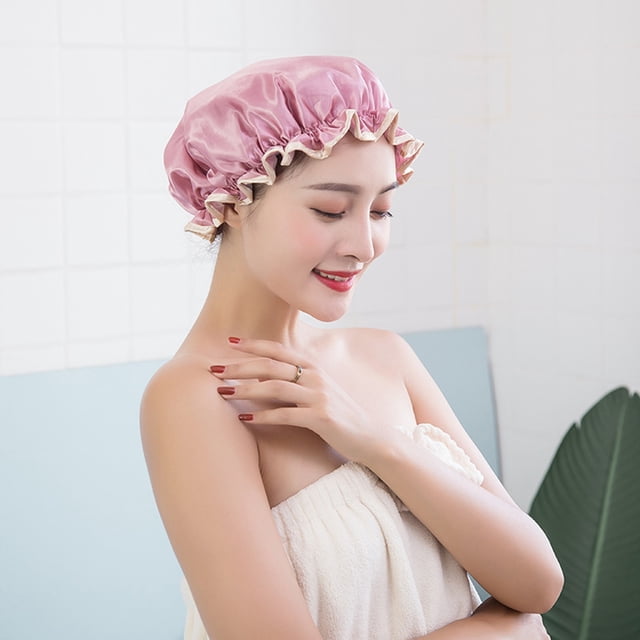 Douche Ménagère à Double Couche - Épaissie, Résistante à l'Huile pour Femmes, Shampoing, Douche