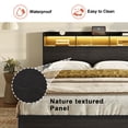 thumbnail image 2 of GUNAITO Full Bed Frame with 2 Drawers Headboard Platform Bed Frame with LED Lights Charging Station Black, 2 of 8