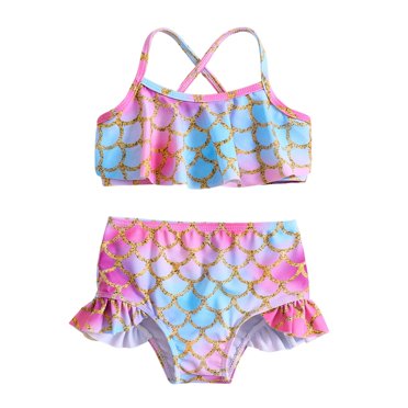 Toddler Girl Swimsuit 2 Piece Summer Tankini Swimsuit Cute Cute Swimwear Bathing Suits 3-4 Years