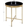 thumbnail image 4 of Kate and Laurel Celia Table d'Appoint Ronde Pliable en Métal, 18,25 Pouces x 18,25 Pouces x 22 Pouces, Surface Noire et Cadre Doré, Design Moderne Minimaliste et Plateau Magnétique Détachable, 4 of 4