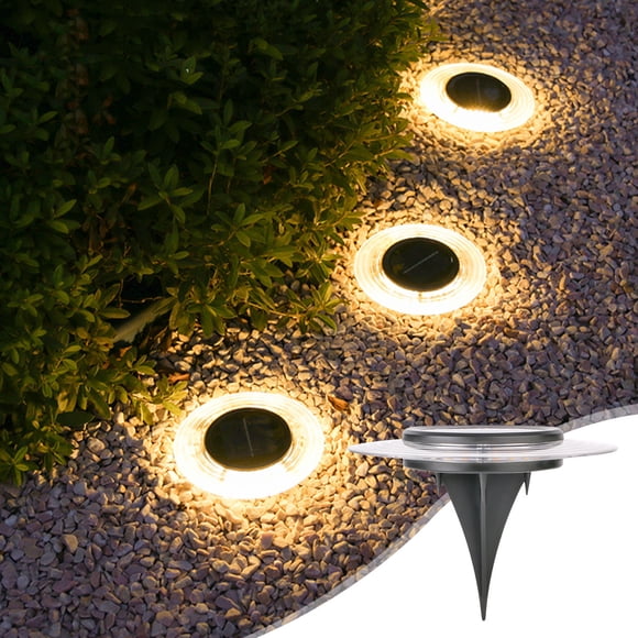 Dvkptbk Lampe Solaire Lampes Solaires au Sol Extérieures avec Lampe DEL Perles Lumières Disque Lumières de Jardin à Énergie Solaire Encastrées Éclairage Paysages Extérieurs Éclairage et Plafond