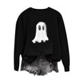 thumbnail image 2 of Chandails Molletonnés Oversize pour Femmes Coupe Ample, Liquidation pour Femmes Chandails Molletonnés à Col Rond Tunique à Enfiler, Mode pour Femmes Automne Hiver Halloween Lunettes Fille Imprimé Décontracté Sport Survêtements à Col Rond Manches Longues, 2 of 5