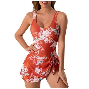 FhsagQ Swimsuit Sets for Women Crotchless Women Floral Print Suspender Adjustable Belly Covering Swimsuit With Pads For Women's Swimsuit Sets See Through Womens Swimsuit Sets Black Red M