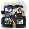 thumbnail image 1 of Huggle Hoodie, Ultra Plush Adult Blanket, Grey, One Size, 1 of 4