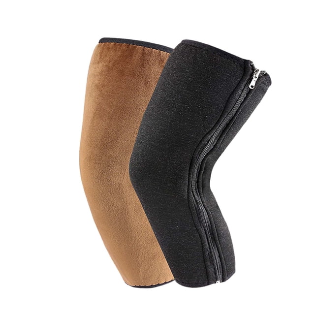 Winter Thermal Knee Warmers Double Layer Velvet Leg with Full Coverage and Secure Zipper Design