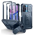 thumbnail image 1 of Dexnor for Samsung Galaxy A15 5G Phone Case, [2 Front Frame] [Bulit-in Slide Camera Cover & Kickstand] Heavy Duty Military Grade Protection Shockproof Case with Screen Protector, 6.5 inch Blue, 1 of 7