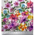 thumbnail image 3 of oneOone Silk Tabby Fabric Leaves & Flower Panel Print Sewing Fabric BTY 42 Inch Wide, 3 of 3