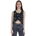 thumbnail image 1 of Moomaya Crop Top à Franges Imprimé pour Femmes, Blouse d'Été Sans Manches à Boutons, 1 of 7