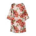 thumbnail image 4 of Nouveaux Hauts d'Été pour Femmes 2023 Manches Longues Mode Col Rond Manches 3/4 Imprimé Blouses Décontractées pour Sorties Chemises Grande Taille pour Femmes, 4 of 6