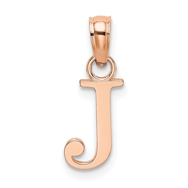 Diamond2Deal 14K Rose Gold Block Letter J Initial Pendant for Women