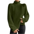 thumbnail image 1 of Yuyuzo Womens Winter Fall Sweater Solid Color Turtleneck Cable Knit Long Sleeve Sweaters Pullover Tops, 1 of 6