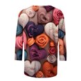thumbnail image 4 of Qertyioot Chemise Ample à Manches 3/4 pour Femmes T-shirts Imprimés de la Saint-Valentin pour Femmes Blouse Col Rond Hauts Décontractés, 4 of 5