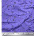 thumbnail image 1 of Soimoi Purple Poly Georgette Fabric Infographics Education Theme Decor Fabric Printed Yard 42 Inch Wide, 1 of 3