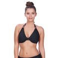 thumbnail image 1 of Freya Womens Sundance Underwire Bandless Halter Bikini Top, 34F, Black, 1 of 2