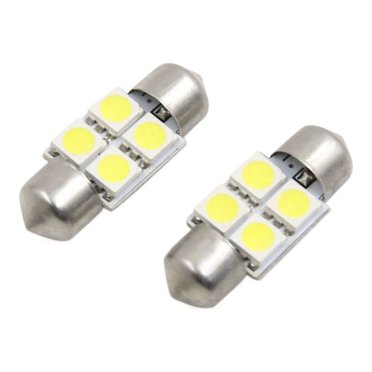 Unique Bargains 2pcs Blanc Frais 31mm 5050 SMD 4 A Mené les Lumières de Voiture Feston Intérieur Dôme Carte Lampe