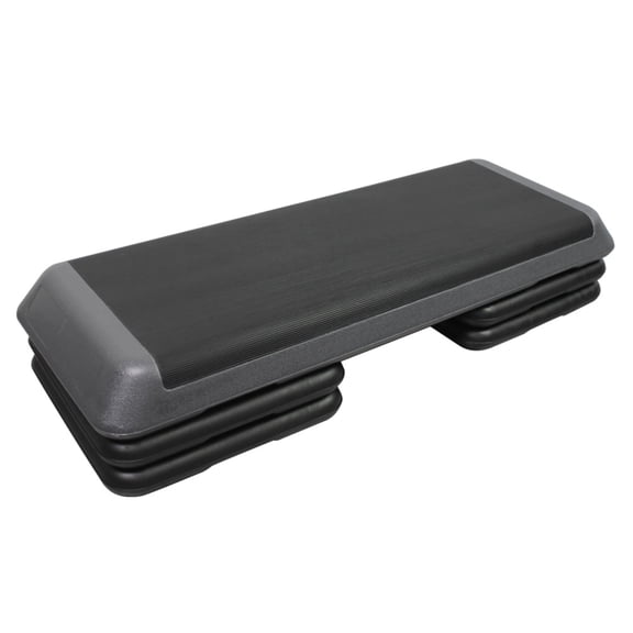 PRISP Stepper Aérobique Professionnel, 3 Niveaux (4 / 6 / 8 Po - 10 / 15 / 20 cm), Grande Plateforme de Pas d'Exercice Ajustable; 110 x 42 cm