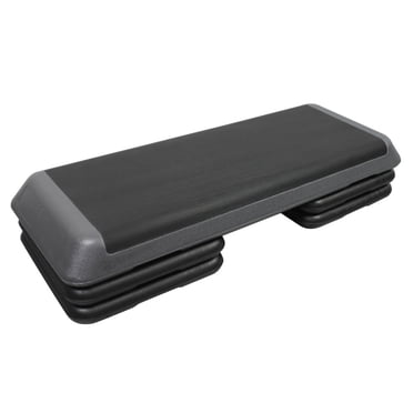 PRISP Stepper Aérobique Professionnel, 3 Niveaux (4 / 6 / 8 Po - 10 / 15 / 20 cm), Grande Plateforme de Pas d'Exercice Ajustable; 110 x 42 cm