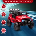 thumbnail image 3 of Garvee 12V Kids Ride on Truck Car,5MPH Max Speed,Parent Remote Control,3 Speeds, Lights,Music,Red, 3 of 11