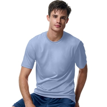 Hanes Cool DRI TAGLESS Men`s T-Shirt, S, Light Blue