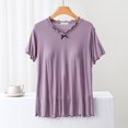 thumbnail image 1 of TopLLC Ensembles de Pyjama Ensembles de Détente pour Femmes, Vêtements de Nuit pour Femmes Blouse Femme Uni Décontracté Mode Col Rond Coupe Régulière Sans Manches Hauts de Vêtements de Nuit Manches Courtes Hauts de Pyjama, 1 of 3