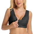 thumbnail image 3 of WRKEKC Wireless Bras for Women Front Closure Bra with Lace Trim and Push Up Padding for Light Support, 3 of 8