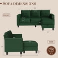 thumbnail image 3 of Walsunny 78" Convertible Sectional Sofa Couch L Shaped Couch Sofa for Living Room Small 3 Seater Sofa Couch with Storage Ottoman and Side Pockets(Green), 3 of 6